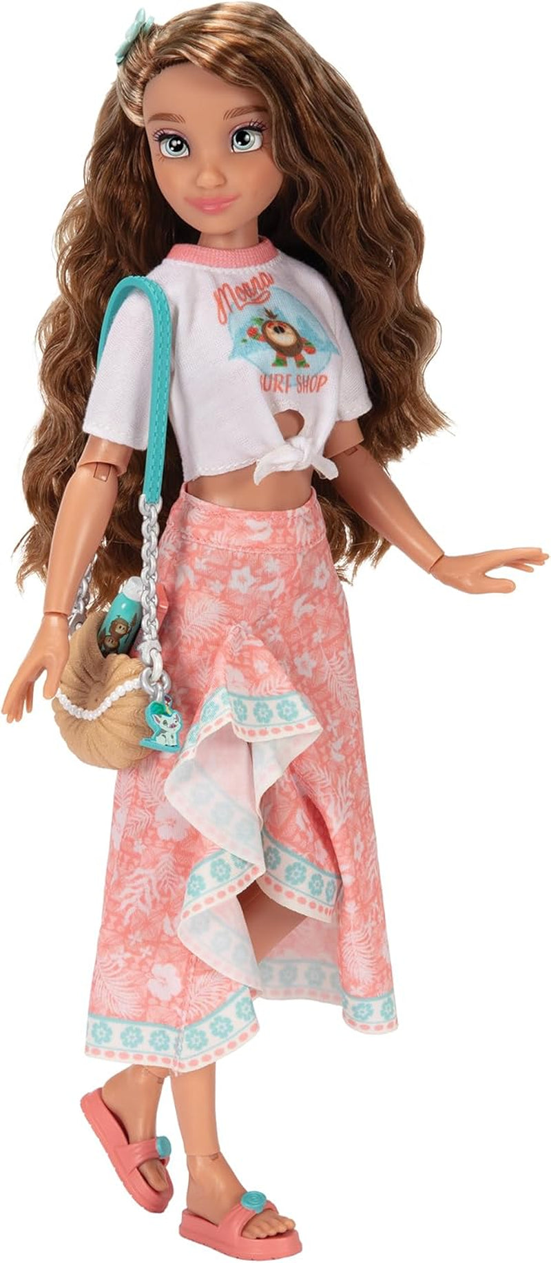 Bambola Vaiana con accessori, 29 cm, 13 punti di articolazione, licenza ufficiale Jakks Pacific. Completo di accessori combinabili e uno scintillante anello di Topolino!