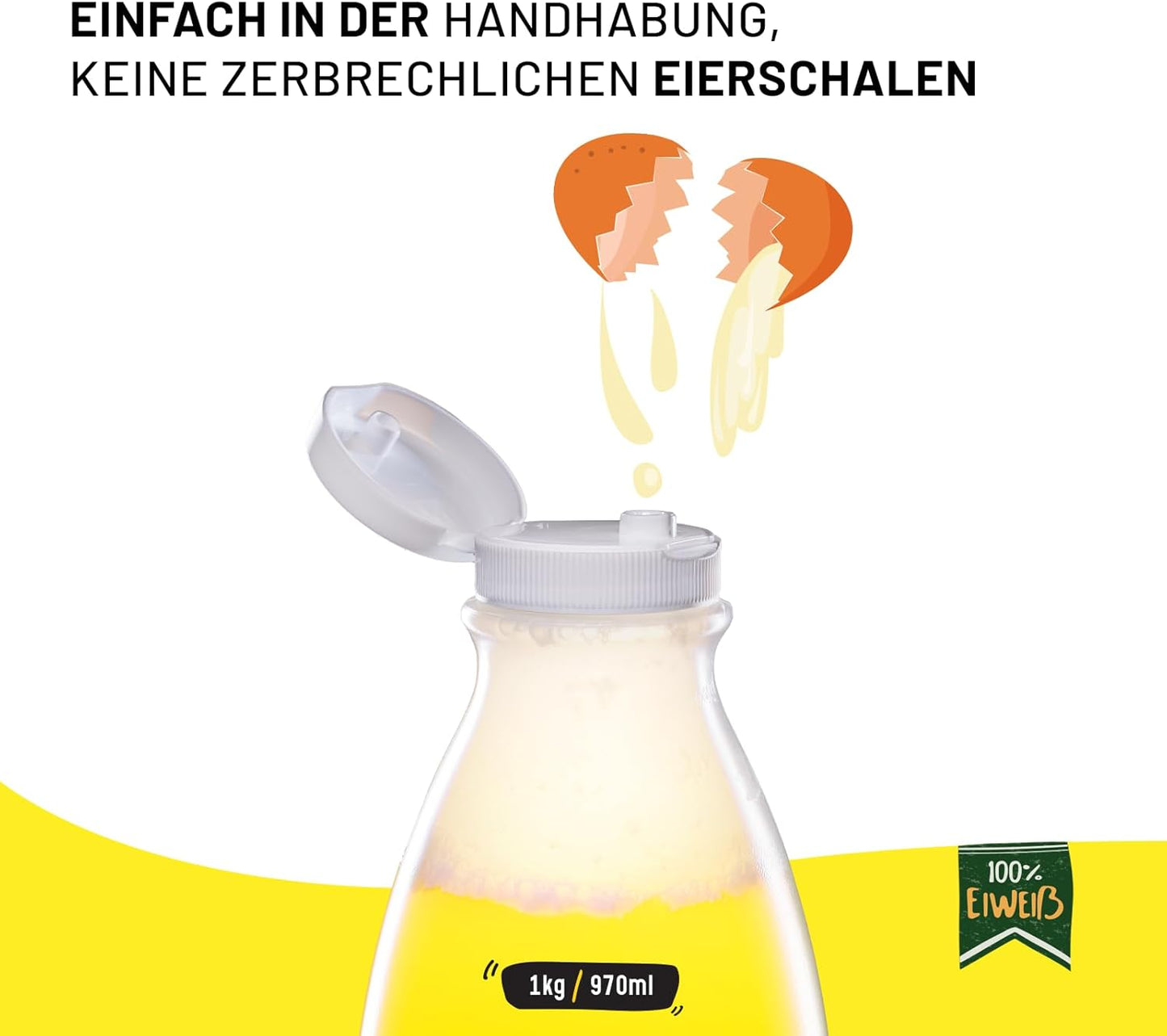 Marca di albume d'uovo liquido - 6x1kg Proteine naturali al 100%.