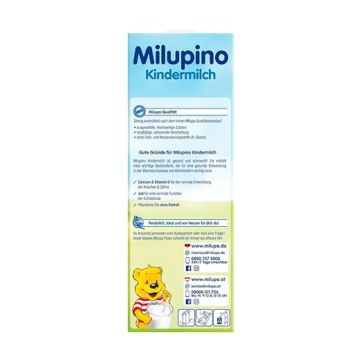 Latte Milupino pronto da bere (6X1L), da 1 anno, per bambini piccoli in fase di crescita Naty Shop