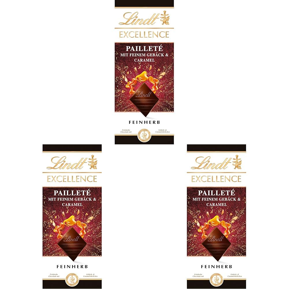 Lindt EXCELLENCE Bocconcini Di Pasta Con Paillettes E Caramello - Finissimo Cioccolato Fondente Dall'intenso Gusto Di Cacao