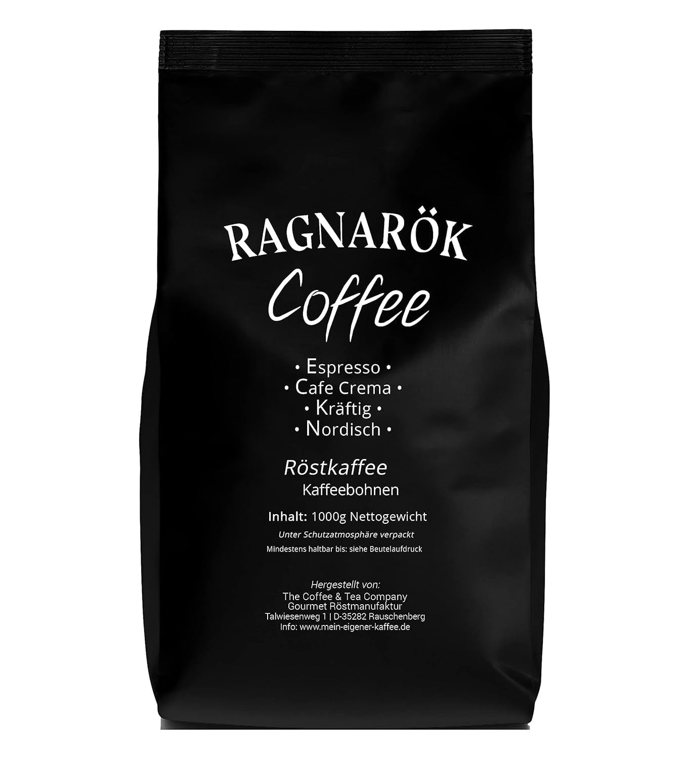 C&T "Ragnarök Coffee" nordischer Röst-Kaffee | 1000g Oca Bohne | als Espresso & Cafe Crema bar | kräftig + würzig + aromatico | 100% naturale con caffeina