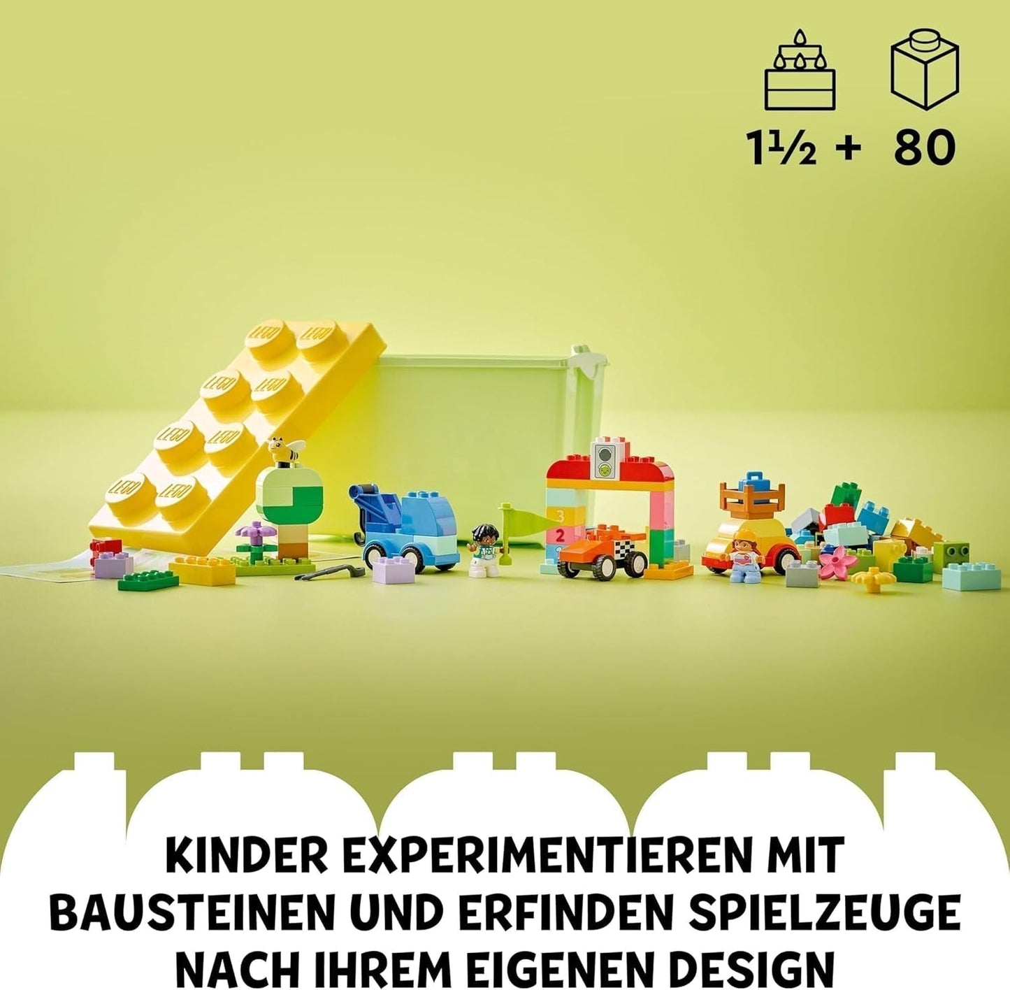 LEGO DUPLO Classic Brick Box Auto e camion, set da gioco con veicoli per bambini da 1,5 anni, giocattolo didattico creativo, set di auto giocattolo e auto da corsa 10439 Set di costruzione Besuche den LEGO-Store