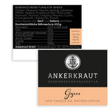 Ankerkraut Gyros, Gewürzmischung für Gyros, egal ob aus der Pfanne oder vom Grill, mit Zwiebel, Knoblauch, Maggiorana, Cumino, Pimento e altro, 80 g in Korkenglas