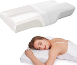 BDTFO Cuscino Memory Foam per Dolore al Collo Cuscino Ortopedico per Contorno Cervicale Supporto per Collo per Schiena Stomaco per chi dorme sul fianco con Copertura con Cerniera Lavabile e Traspirante Cuscini Ortopedici Cervicali Naty Shop Farfalla Bianca