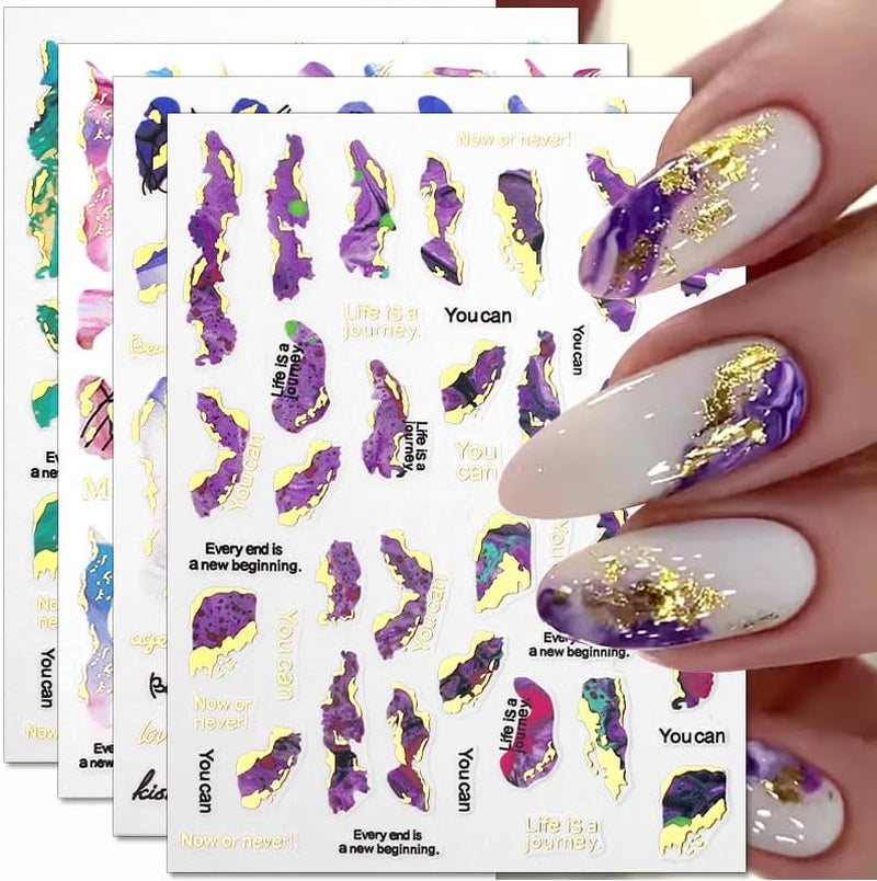 Adesivi per unghie in marmo 6 colori adesivi autoadesivi argento bronzer adesivi per unghie in marmo sbocciato Adesivi per unghie in marmo 3D accessori di design adesivi per nail art set di adesivi per unghie lamina per unghie