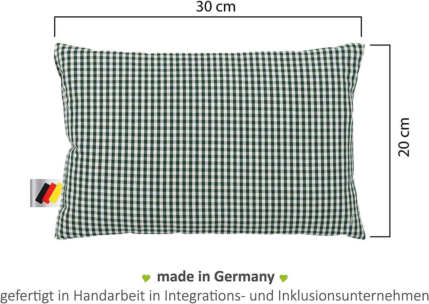 Gözze - Cuscino Profumato Alle Erbe, Imbottitura Miscela Di Erbe 200G, Fodera In Cotone 100%, 30 X 20 Cm - Plaid Verde Naty Shop Cuscini Standard