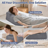 Cuscino da lettura - Cuscino per la schiena, poggiatesta regolabile, cuscino da lettura in memory foam per letto, cuscino ergonomico per collo e gambe, cuscino di supporto lombare