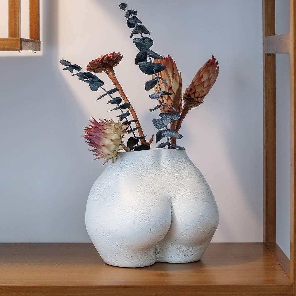 Vaso per corpo artificiale, vaso da fiori per corpo femminile con fori di drenaggio, vaso da fiori moderno in resina, design boho moderno, pianta artificiale in vaso per arredamento interno
