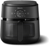 Philips Airfryer serie 2000 4.2L - Touch screen digitale, 13 opzioni di cottura, 9 funzioni preimpostate, Fino al 90% di grassi in meno con tecnologia Rapidair, potenza 1500W Elettrodomestici Naty Shop 6.2L - Sichtfenster