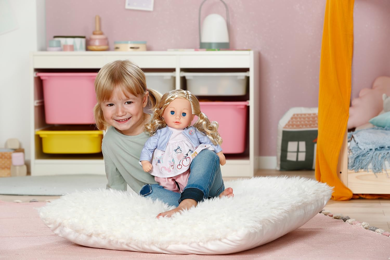 BABY nata Sophia Rose - bambola morbida da 36 cm - Bambola con capelli biondi di alta qualità e occhi assonnati - Adatta a bambini da 1 anno