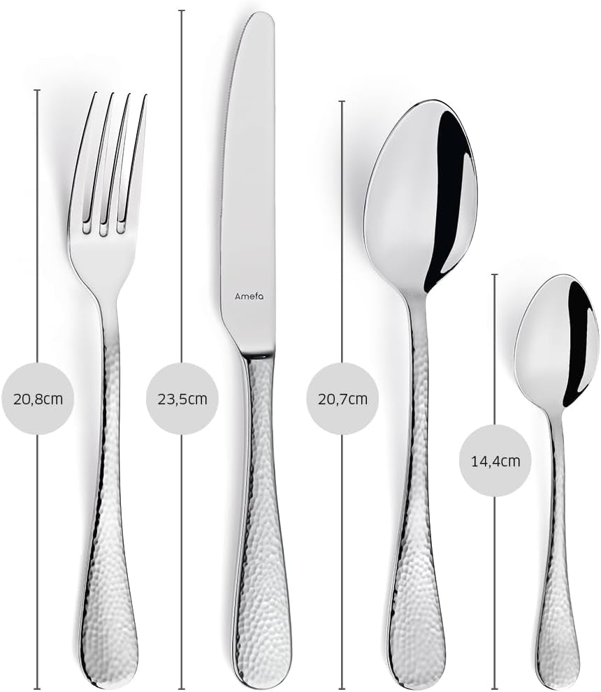 Set posate Amefa Sierra 6 persone | Cucina in acciaio inossidabile 18/10 in 24 parti Naty Shop