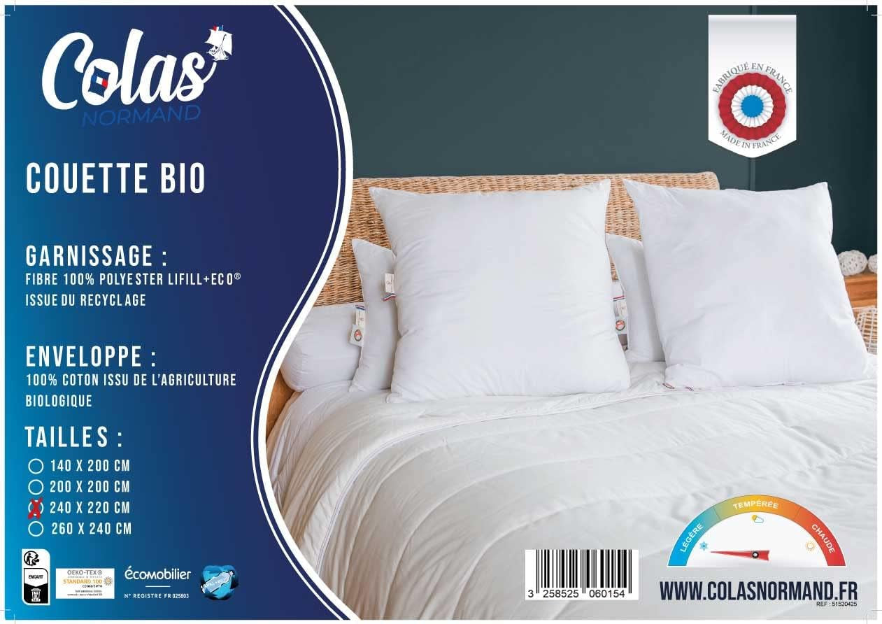 COLA NORMANNA | Trapunta leggera, 240 X 220 cm, cotone biologico, imbottitura riciclata Piumini e trapunte Naty Shop