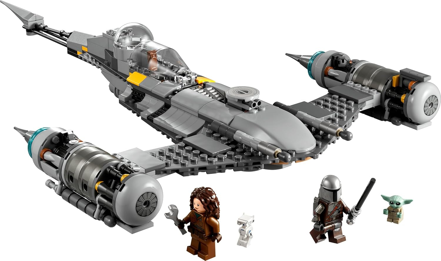LEGO Star Wars Mandalorian Fighter N-1 dal Libro di Boba Fett Giocattolo da costruzione con astronave Set di 4 personaggi incluso Baby Yoda Figura 75325 Set da costruzione Besuche den LEGO-Store