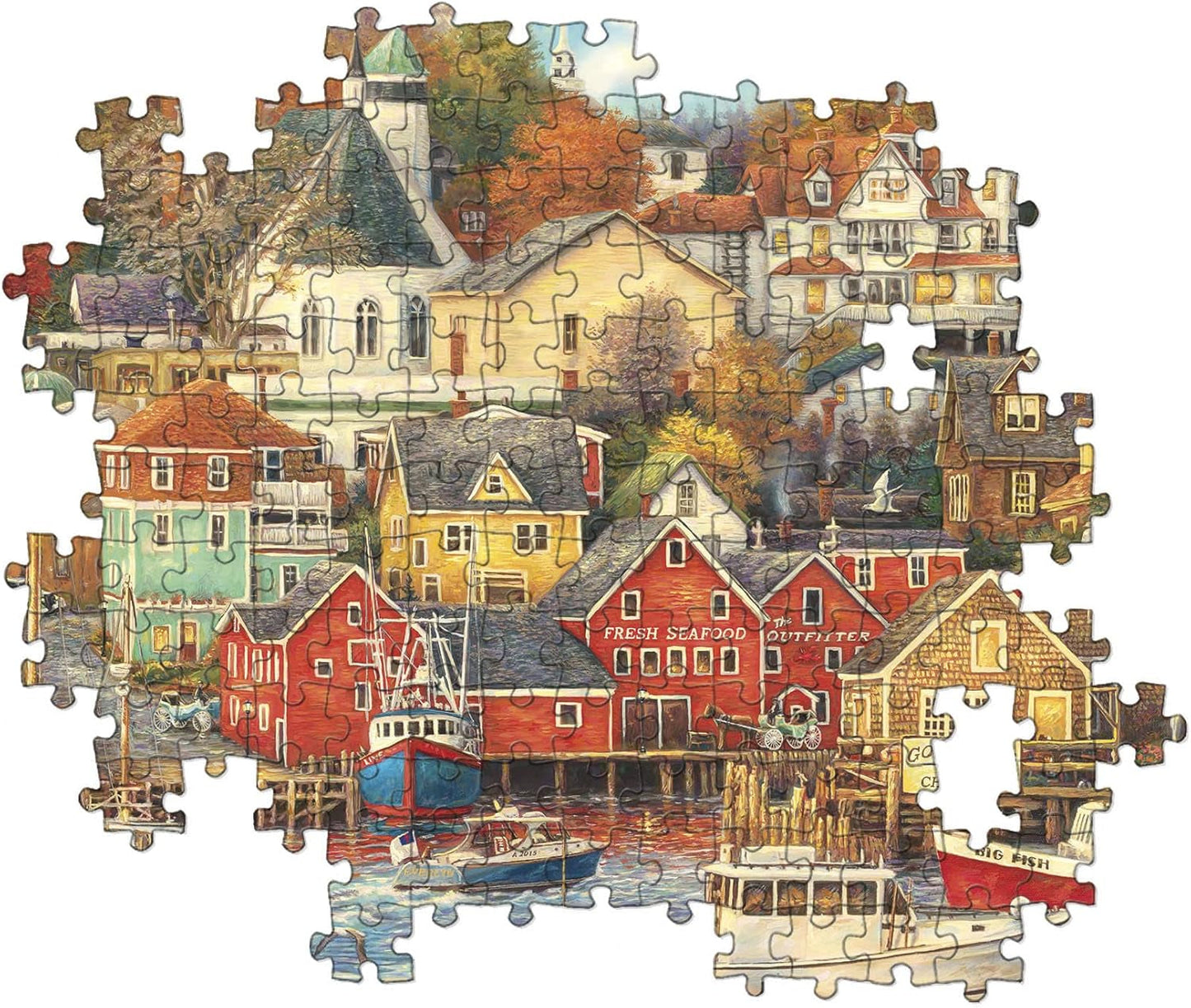 Clementoni - 31685 Collezione Puzzle - Good Times Harbour - Puzzle 1500 pezzi dai 14 anni, puzzle per adulti con oggetti nascosti, gioco di abilità per tutta la famiglia, Puzzle medio Naty Shop