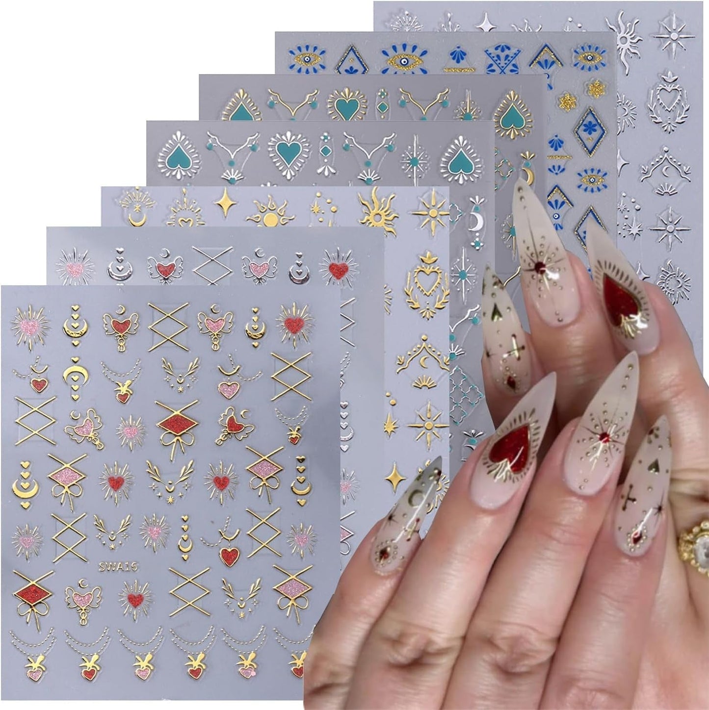 GZMAYUEN 12 colori adesivi per unghie francesi adesivi per unghie in colore sfumato francese 3D accessori per unghie autoadesivi per design per unghie