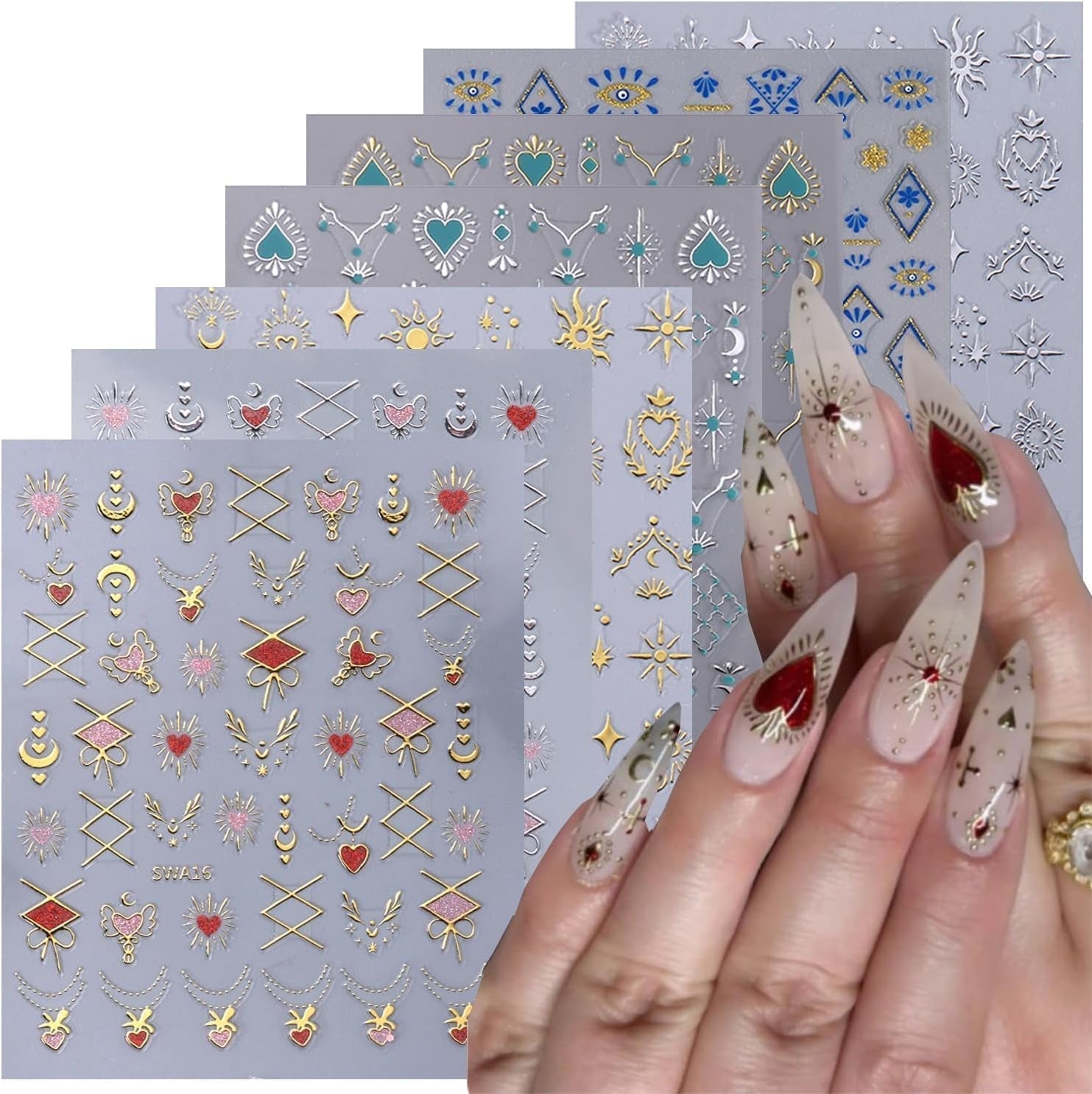 GZMAYUEN 12 colori adesivi per unghie francesi adesivi per unghie in colore sfumato francese 3D accessori per unghie autoadesivi per design per unghie