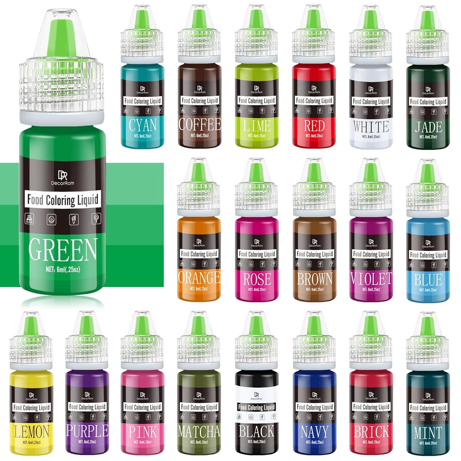 Colorante alimentare liquido, 10 ml Naty Shop 6 ml (set da 20 pezzi)