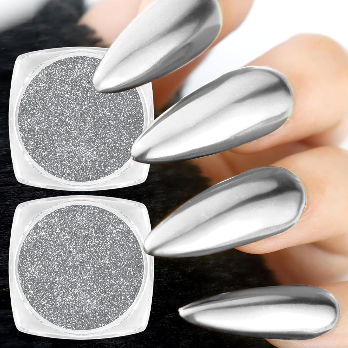 White Pearl Chrom Nagel Pulver, Irisierendes Aurora Pulver Metallic Spiegel Effekt Glitter Pulver Pearlescent Eis Transparent Meerjungfrau Pigment Perle Glitter Staub für Nail Art Dekoration