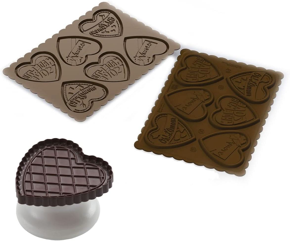 Silikomart 22.166.77.0165 CKC06, Set forme cioccolato e tagliacucina Naty Shop