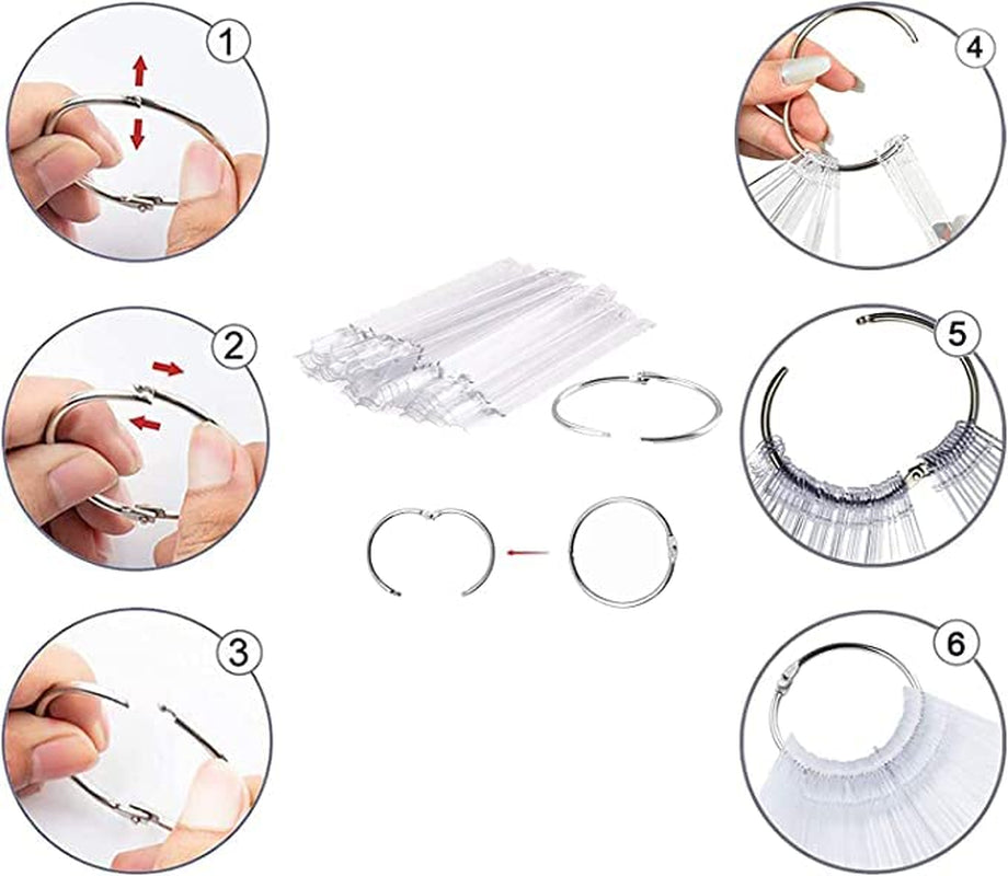 Espositore per unghie, 40 stick di smalto artificiale, capsule, pratico ventaglio, nail art