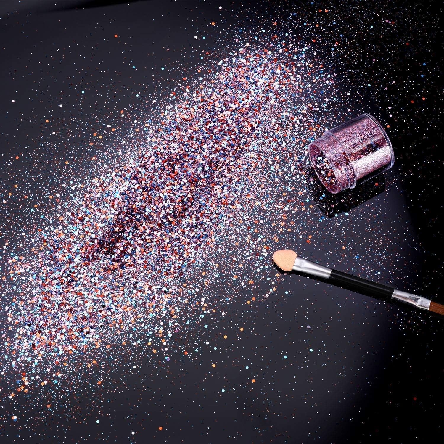Howaf 12 scatole glitter per unghie viso corpo pennello glitter trucco glitter per unghie occhi labbra capelli decorazione del corpo Halloween Natale Festival mascherata accessori per il trucco