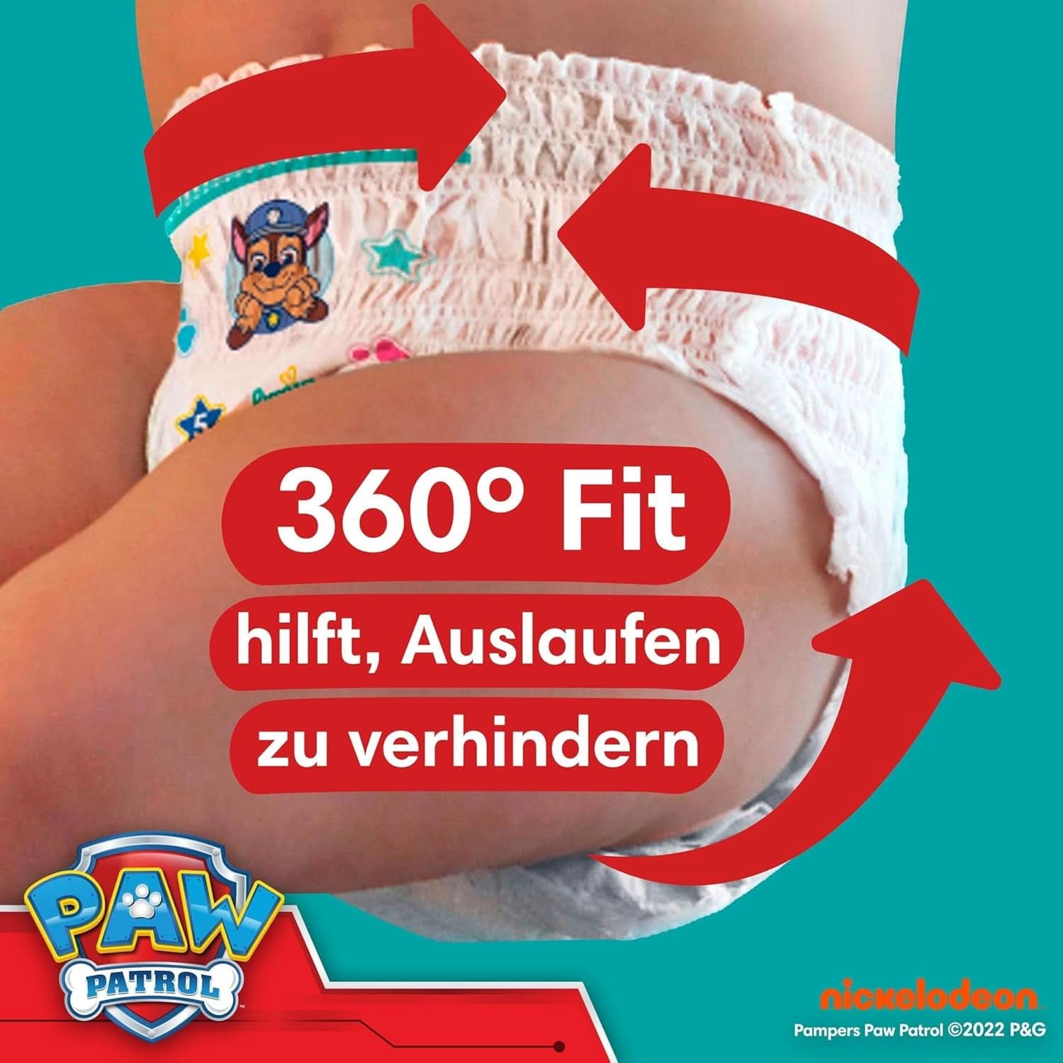 Pannolini Pampers Paw Patrol Pants taglia 5 (12-17Kg) Baby-Dry, Junior con tasca Stop e Protect, BOX MENSILE, 160 pannolini Naty Shop