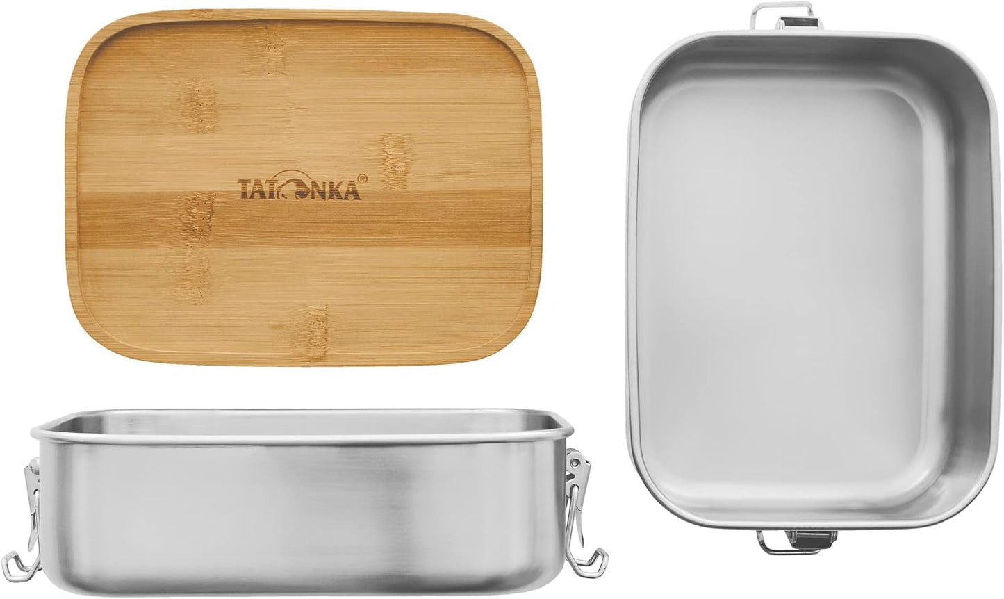 Portapranzo Tatonka in acciaio inossidabile I Portapranzo in bambù (800ml / 1000ml) - Portapane con coperchio in bambù e coperchio basculante - infrangibile, atossico, lavabile in lavastoviglie, senza plastica e senza BPA Contenitori per alimenti Naty Shop
