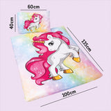 Biancheria da letto per bambine, Unicorno, 100 x 135 cm e 40 x 60 cm, cotone Biancheria da letto - bambini Naty Shop