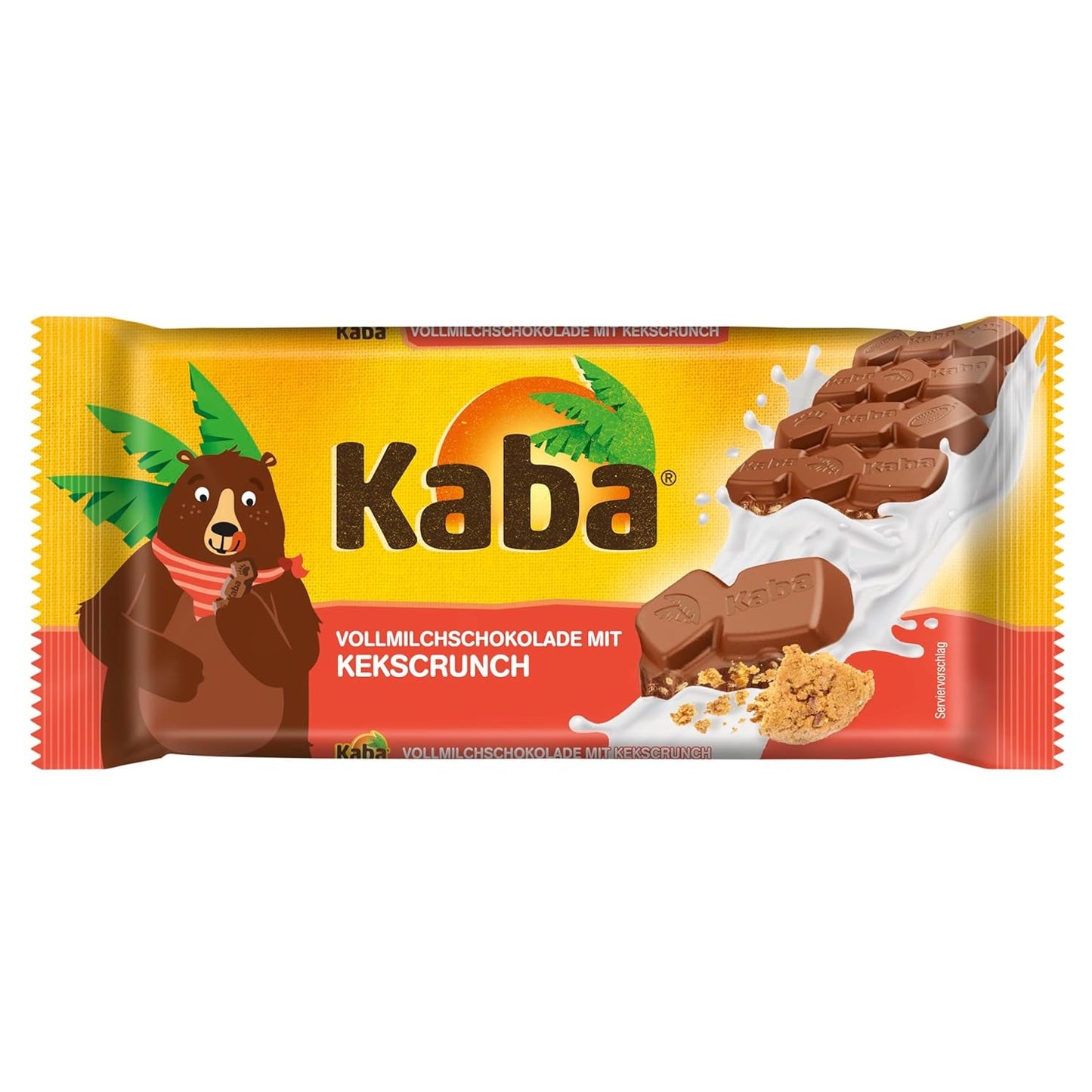 Cioccolato al latte intero e crema al latte Kaba, barretta di cioccolato ripiena, barretta da 90 g, cioccolato fondente con crema al latte leggera e gusto originale Kaba