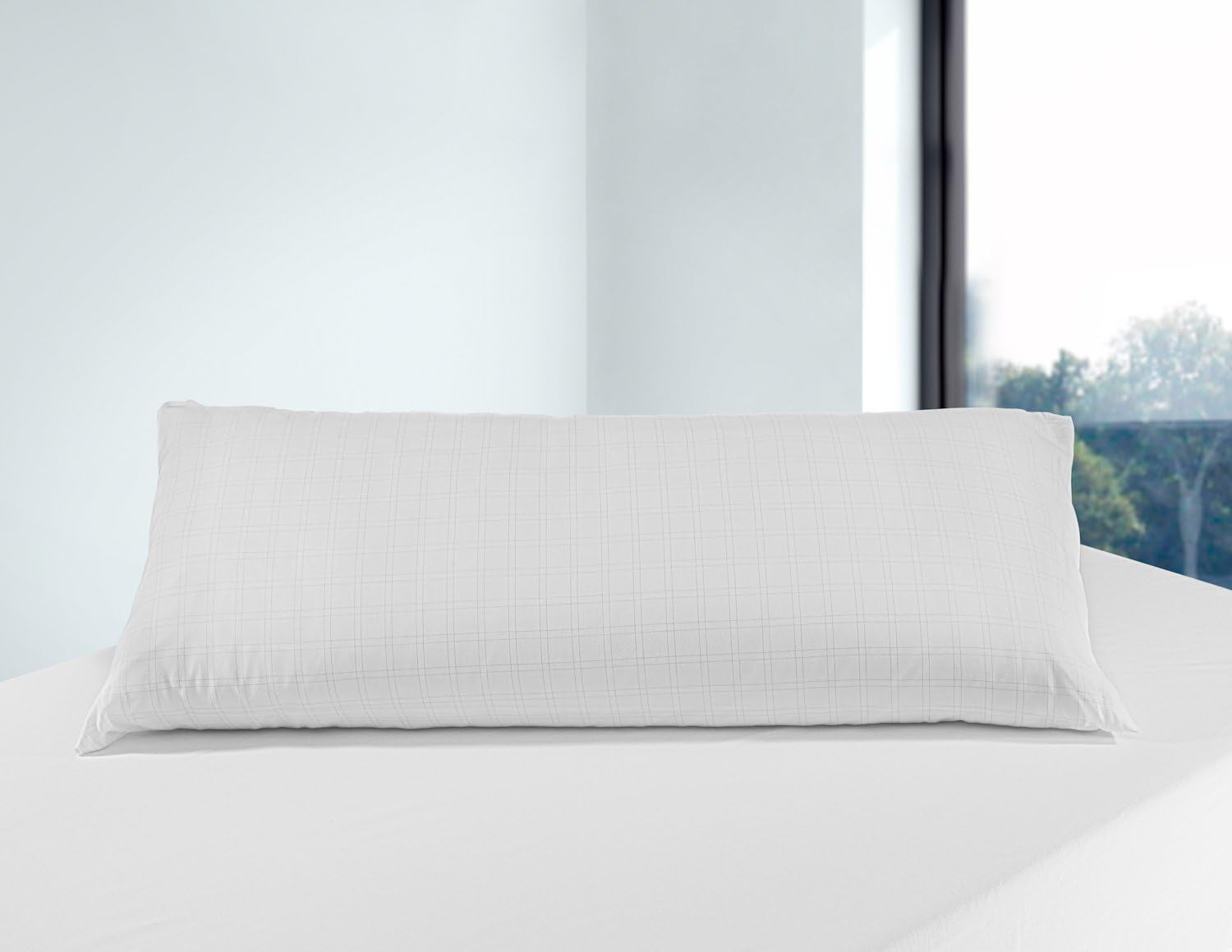 Savel, cuscino antistress con doppia fodera, rigidità media, 105 X 40 Cm Naty Shop cuscini standard Bianco 40X105 Cm