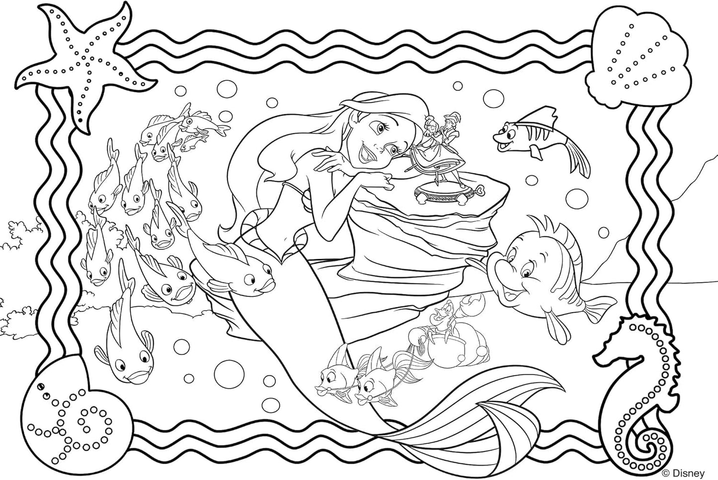 Lisciani - Puzzle DISNEY Ariel - Ricrea e colora le scene delle tue scatole preferite - da 7 anni - PUZZLE GRANDE da 250 pezzi - Incoraggia la destrezza Puzzle Naty Shop
