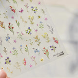 JMEOWIO 3D Nagelsticker Blumen Nail Art Sticker Selbstklebend Nagelaufkleber 5D Stereoscopico Frühling Sommer Blumen Dekoration Nageldesign Zubehör 1 Blatt