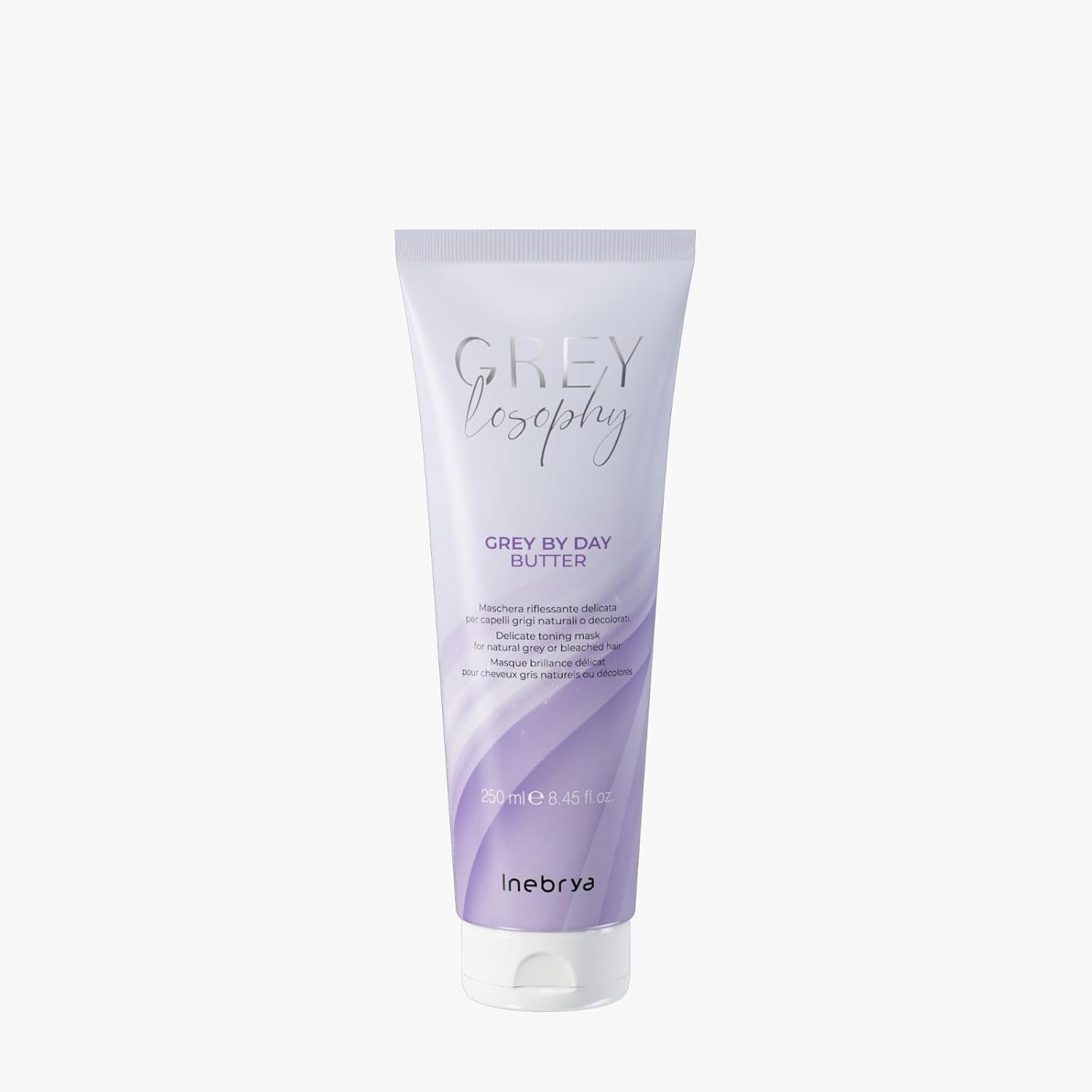 Inebrya Greylosophy Maschera per riflessi delicati per biondo grigio naturale o biondo platino, 250 ml Naty Shop Hair Mask Titolo predefinito