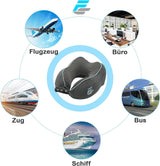 Cuscino collo aereo Flagshipper - cuscino collo adulto - cuscino collo auto - cuscino da viaggio in memory foam - lavabile con schienale stretto (velluto morbido e traspirante) - regolabile, grigio Naty Shop Cuscini ortopedici cervicali