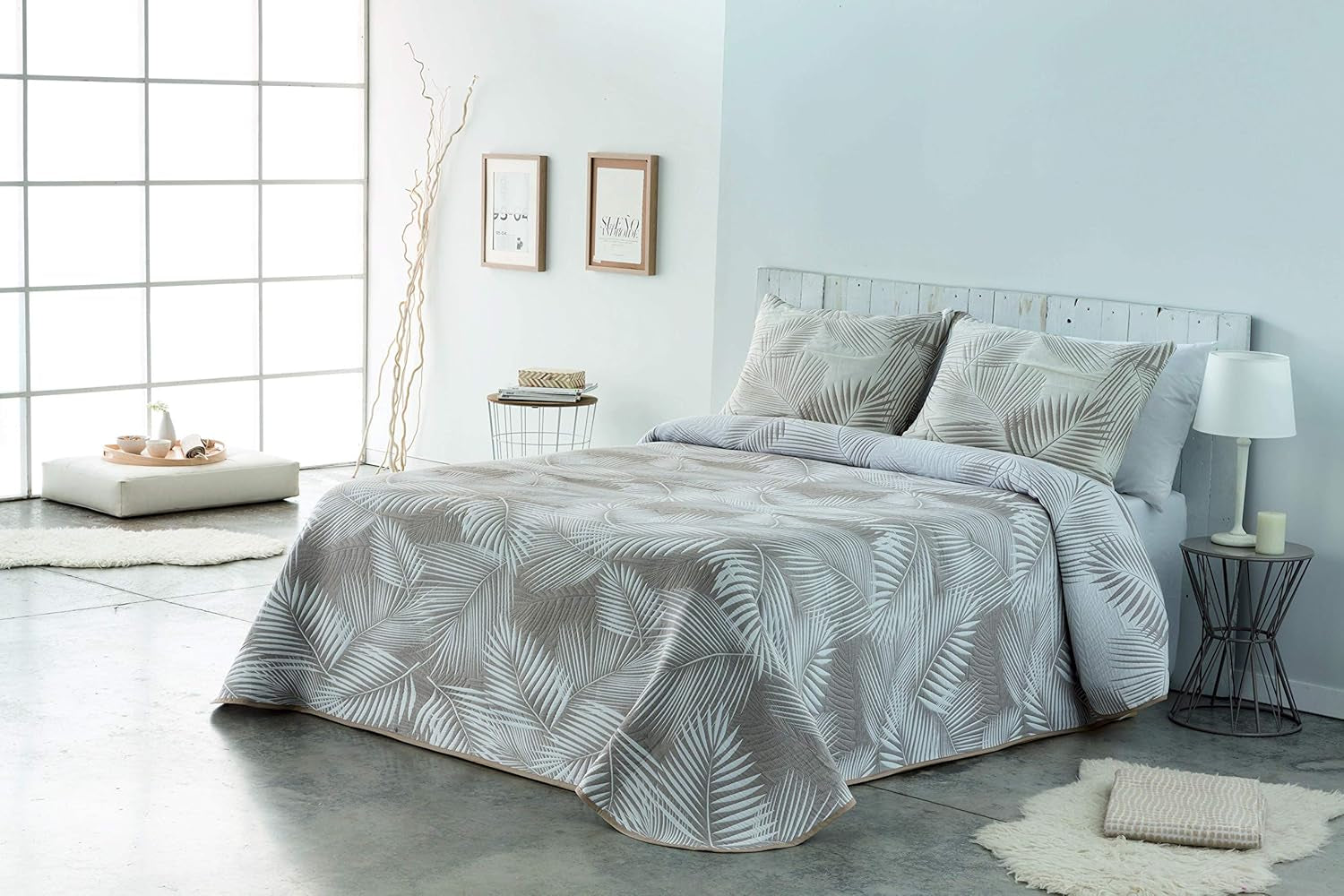 VIALMAN Sofia 30 Bouti Piumino leggero per letto matrimoniale | misura trapunta 250 X 270 cm, grigio Trapunte e trapunte Naty Shop Tortora 230X270 Cm