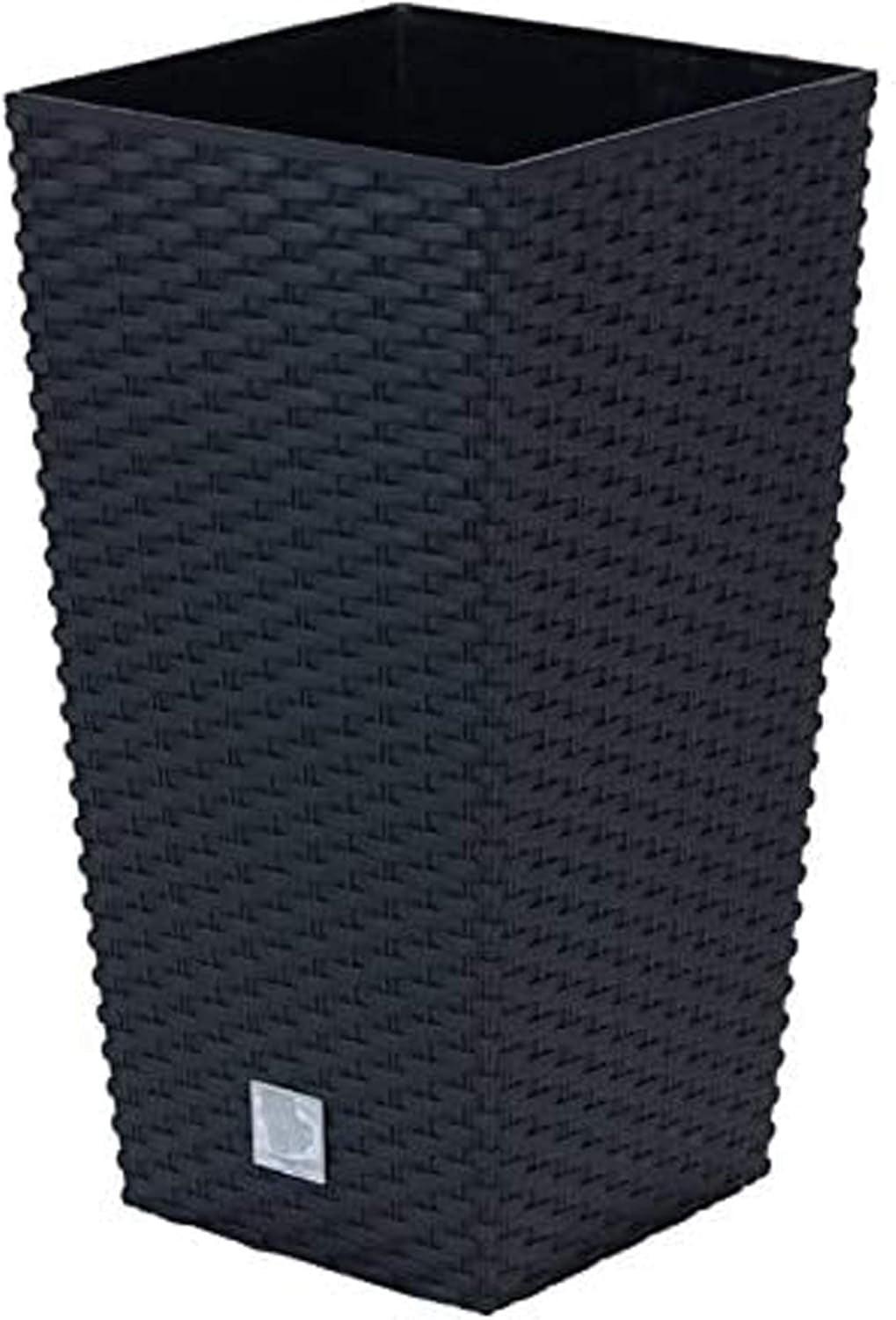 Vasi/vasi effetto rattan Prosperplast con inserto | 32,5 x 32,5 x 61 cm | antracite | resistente alle intemperie e ai raggi UV | realizzato in plastica robusta | per interni ed esterni