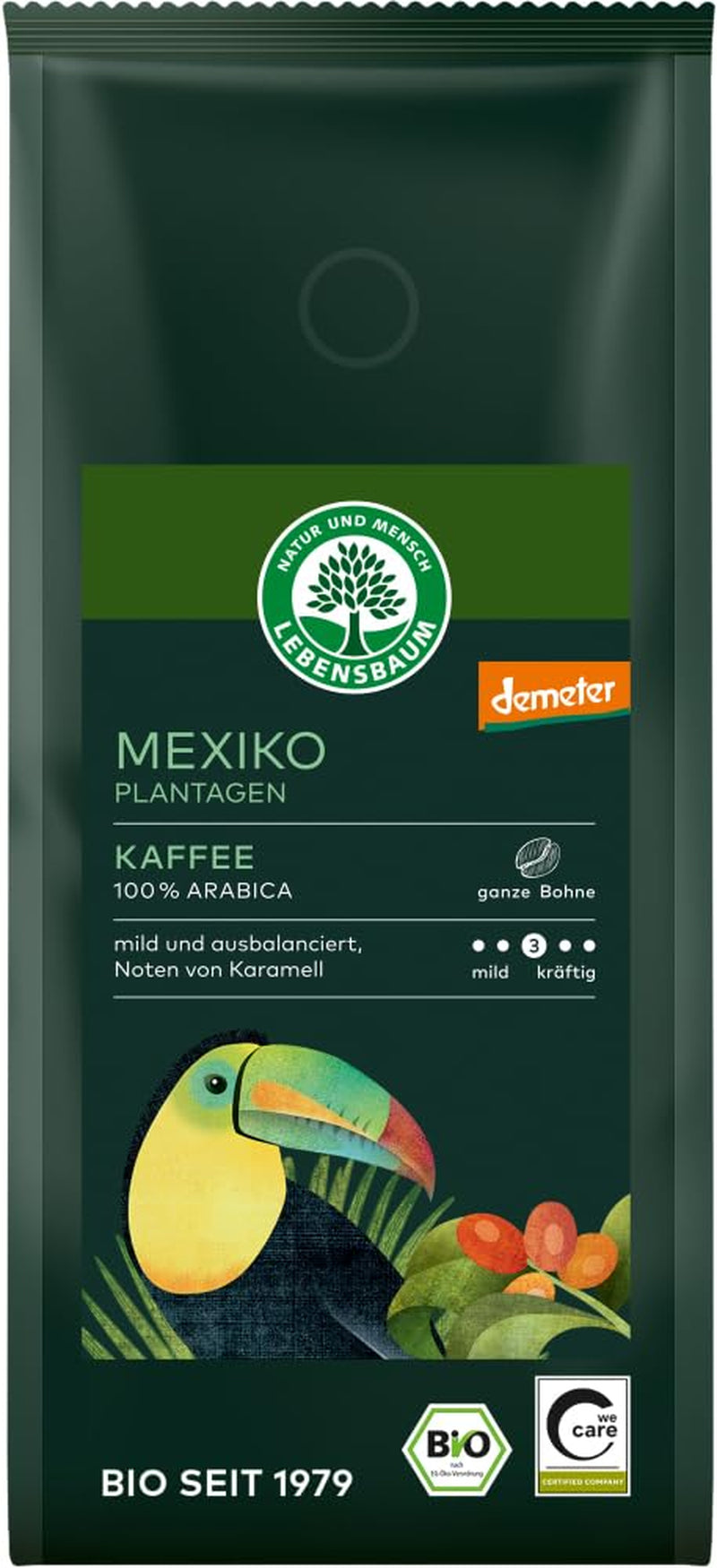 Caffè delle piantagioni messicane, chicchi interi 6 x 250 g