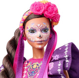 Bambola Barbie Día De Muertos 2022 con abito tradizionale arricciato, ghirlanda di fiori e pittura per il viso Calavera, regalo per collezionisti