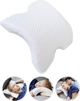MINGZE Cuscino per Collo in Memory Foam Multifunzionale, Cuscino per Collo a Forma di U con Arco, Cuscino per Dormire a Rimbalzo Lento Cuscino per Pressione di Rimbalzo, Cuscino in Seta di Ghiaccio per Protezione di Mani e Collo Cuscini Ortopedici Cervicali Naty Shop Bianco