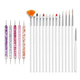 Set di spilli per nail art, 20 pezzi Nageldesign Malerei Pinsel, Pinsel professionali per nail art, Pinsel per nail art, rosa