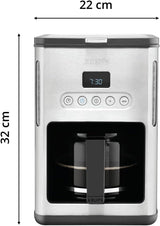 Macchina per caffè espresso con filtro Krups KM442D Premium | 10-15 tazze | 1000 watt | programmabile | funzione mantieni caldo | acciaio inossidabile | nero