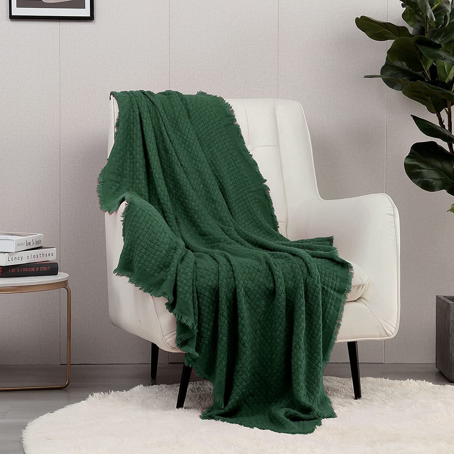 CREVENT Coperta lavorata a maglia color ruggine per divano, poltrona, letto, decorazioni per la casa, morbida, calda, accogliente, leggera, primavera estate autunno (127,8 x 152,4 cm caramello/marrone/arancio bruciato) CREVENT Letti e coperte Waffle Christmas Green