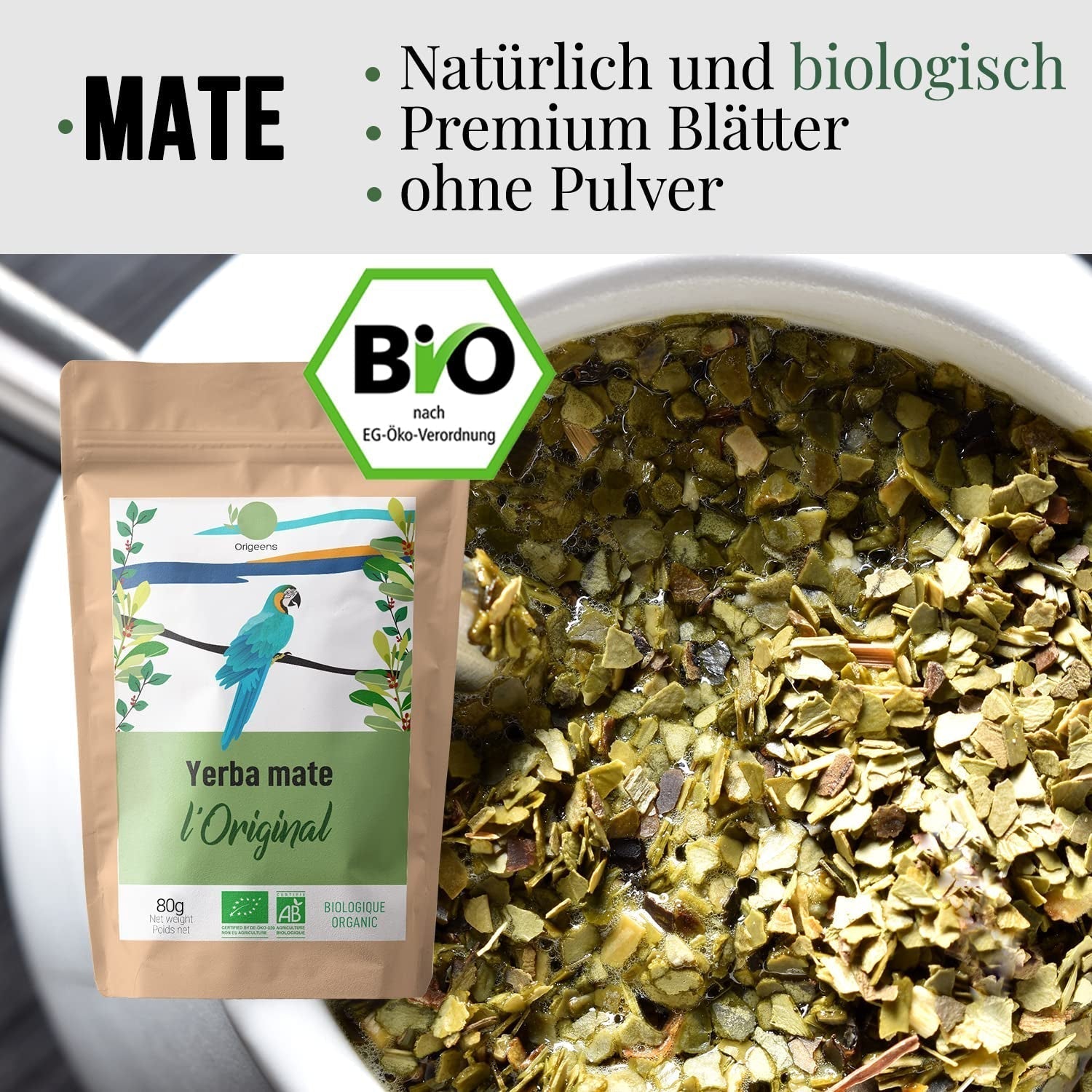 SET DA TÈ ORIGEENS MATE Con ​​tazza mate portoghese, bombilla e tè Yerba Mate BIO - Set regalo originale