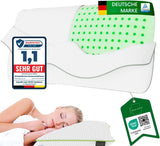 Cuscino ortopedico per supporto collo 80X40, 800X400 mm, cuscino viscoelastico, cuscino viscoelastico, cuscino, cuscino cervicale in memory foam, schiuma viscoelastica, sonno, bianco (710 x 420 x 120 mm) Naty Shop Cuscini ortopedici cervicali 710X420X120 mm