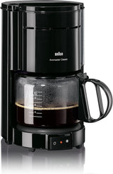 Macchina per caffè espresso Braun KF 47 BK - Macchina per caffè espresso con filtro e caraffa in vetro per caffè filtro classico, caffè aromatico grazie al sistema OptiBrew, sistema antigoccia, spegnimento automatico, nero