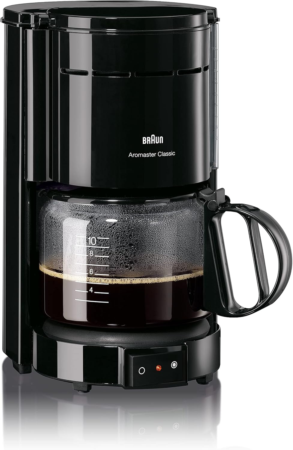 Macchina per caffè espresso Braun KF 47 BK - Macchina per caffè espresso con filtro e caraffa in vetro per caffè filtro classico, caffè aromatico grazie al sistema OptiBrew, sistema antigoccia, spegnimento automatico, nero