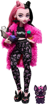 MONSTER HIGH Accessori per bambole e pigiama party Draculaura Bat Count Fabulous Doll Pet Creepover Party HPY66 Bambole Naty Shop Single