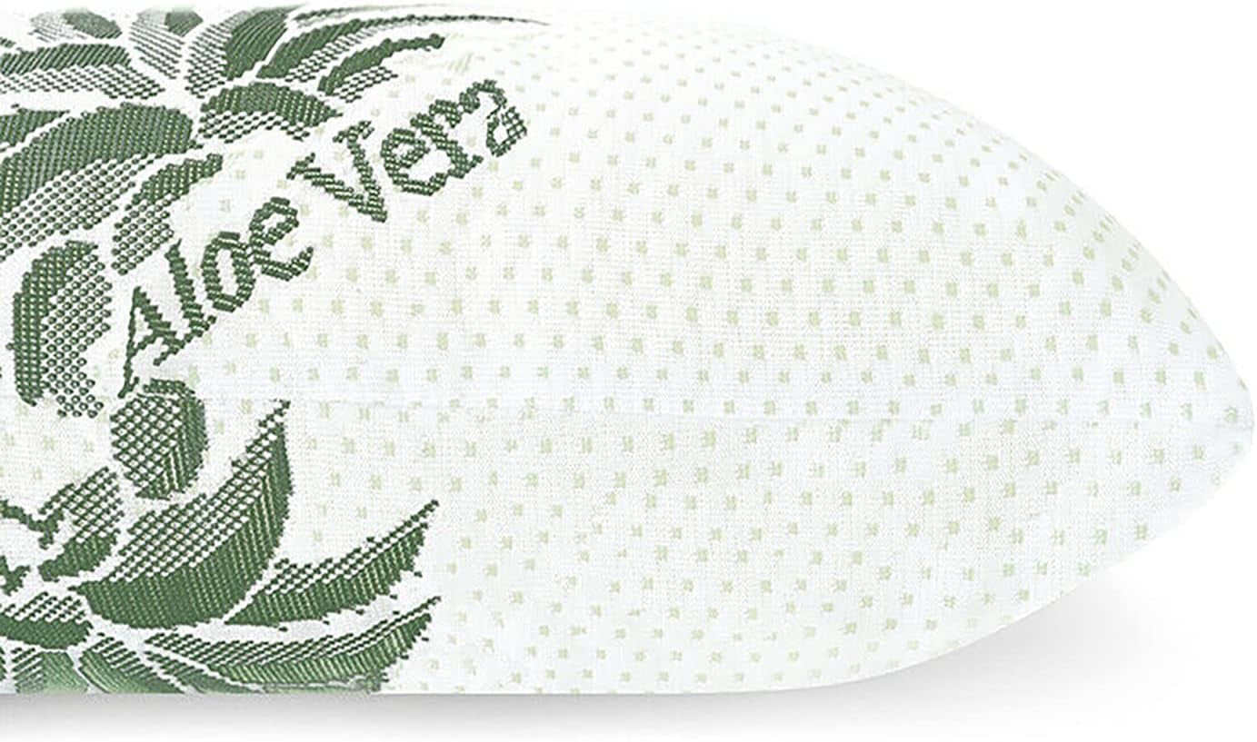 Mister Sandman Cuscino ergonomico 40X80 cm, Cuscino per il collo con fodera in Aloe Vera, Cuscino in viscosa perfetto per chi dorme sulla pancia, sulla schiena e sul fianco, Cuscino in memory foam Cuscini ortopedici cervicali Naty Shop 2X Fodera in Aloe Vera