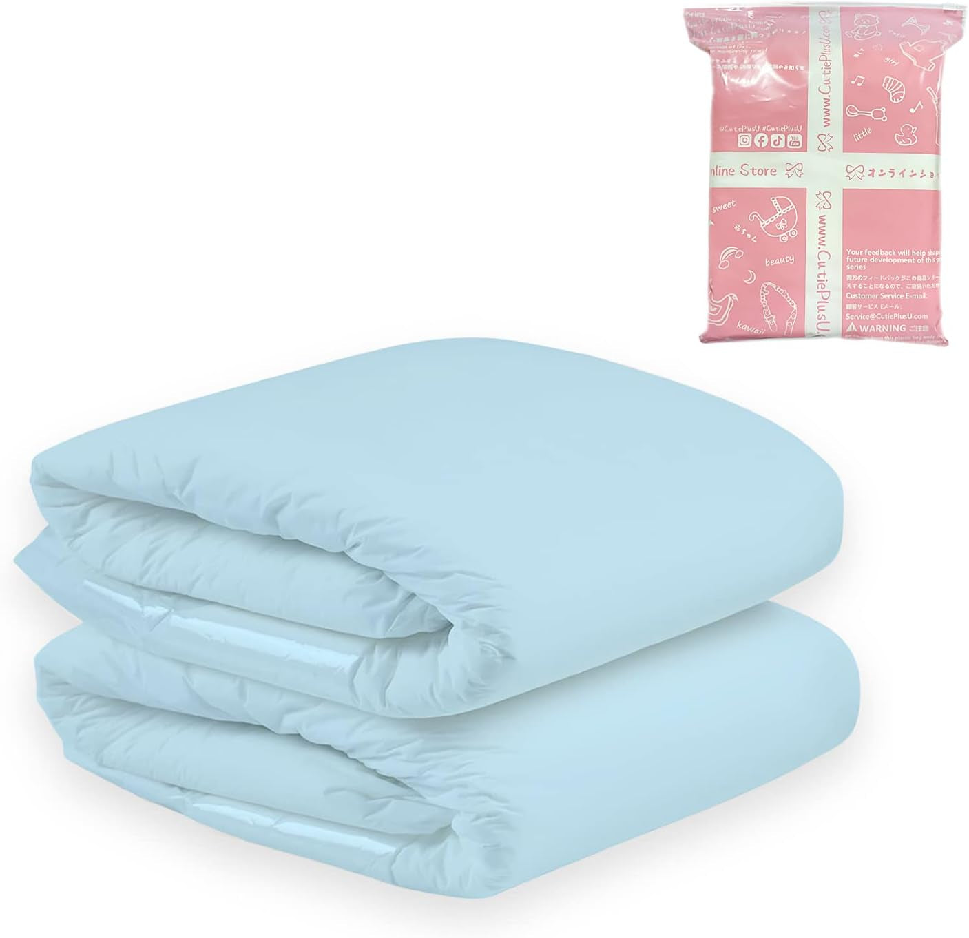 CutiePlusU Pannolini per adulti, Superficie asciutta, Massima assorbenza durante la notte, Pannolini usa e getta per incontinenza - Blu, Confezione da 2 (Medio 71-96 cm)