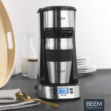 Macchina per caffè espresso BEEM THERMO 2 GO a filtro singolo con tazza termica da 0,4 l | Filtro permanente | Con timer 24 ore per una tazza di caffè caldo al mattino, senza attese | 750 W